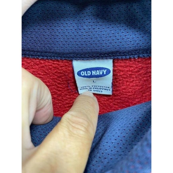 Old Navy Sweater Adult Large Red Soft Fleece Long Sleeve 1/2 Zip Sweatshirt Mens - Picture 4 of 9